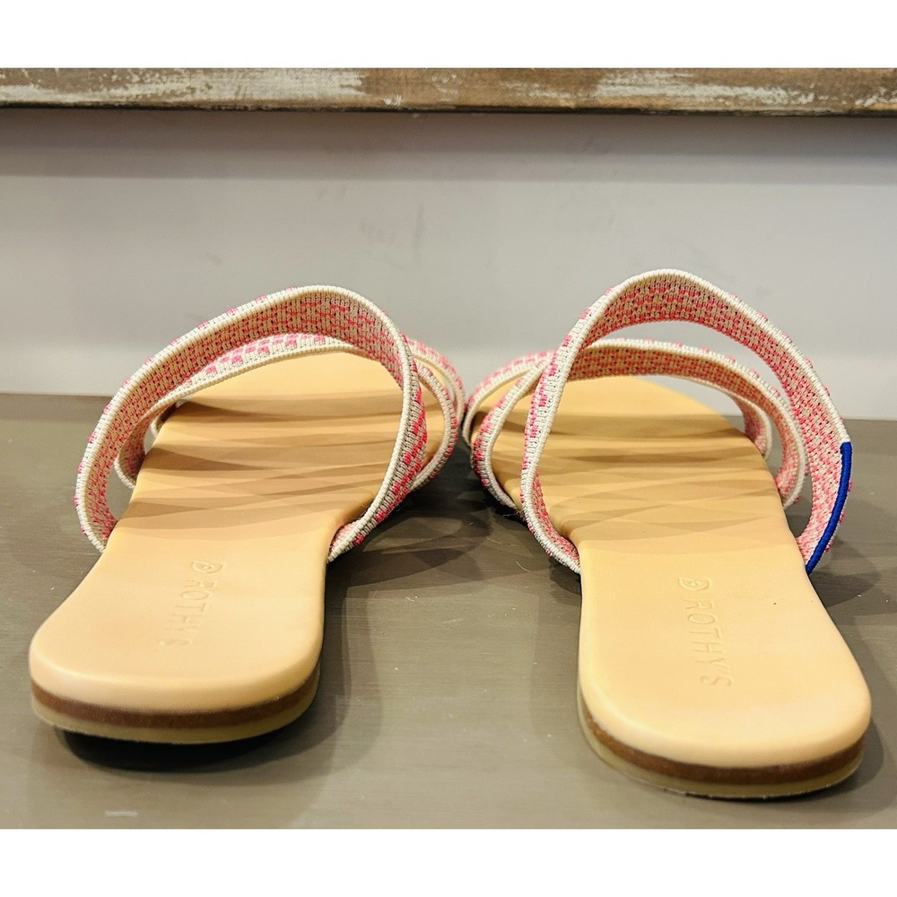Rothy's Hot Pink Basket Stitch Triple Band Sandals Size 9.5 EUC - Picture 7 of 9